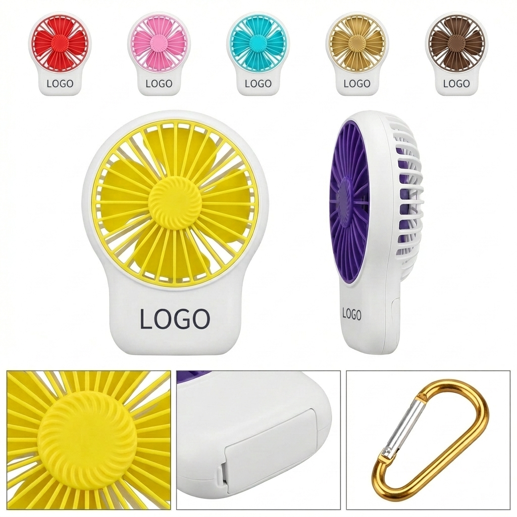Clip-On Mini Fan with Night Light and Carabiner Clip
