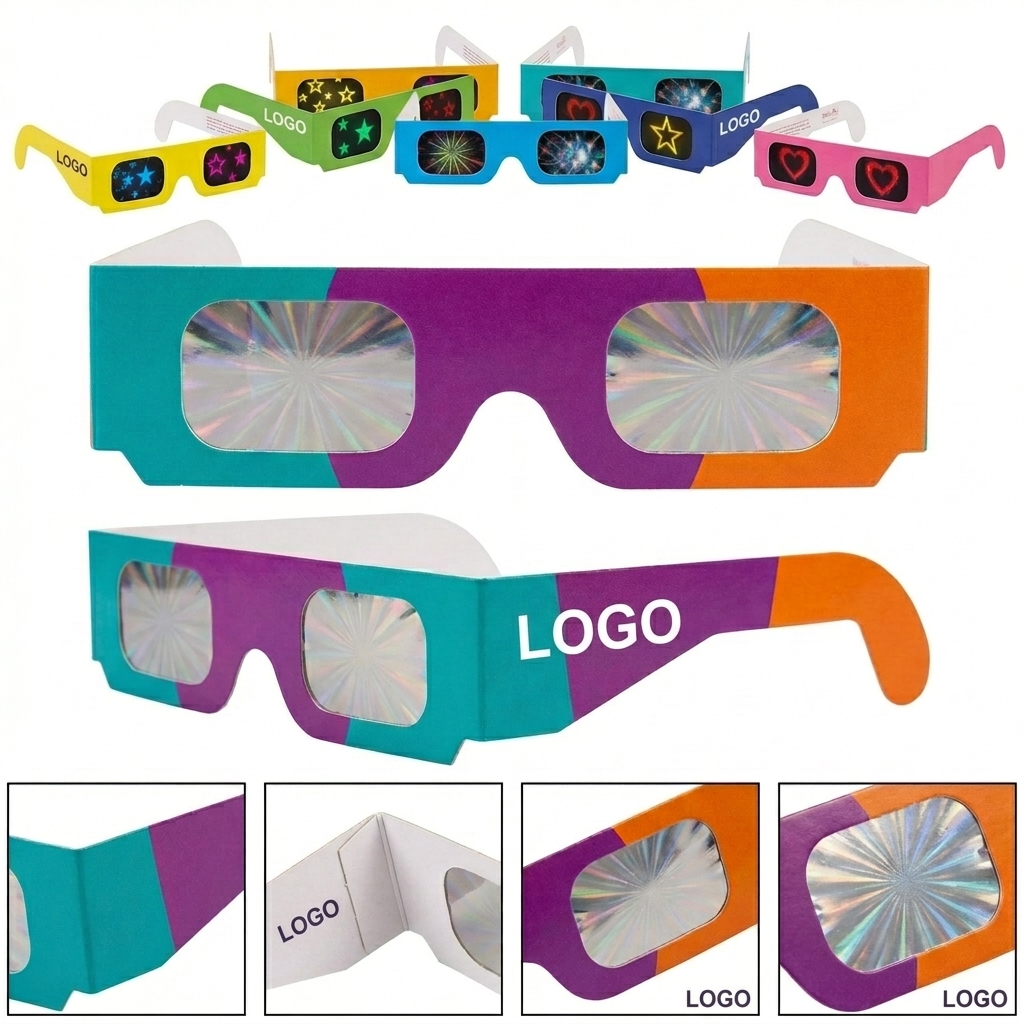 Rainbow Diffraction Fireworks Glasses - 5 Pack