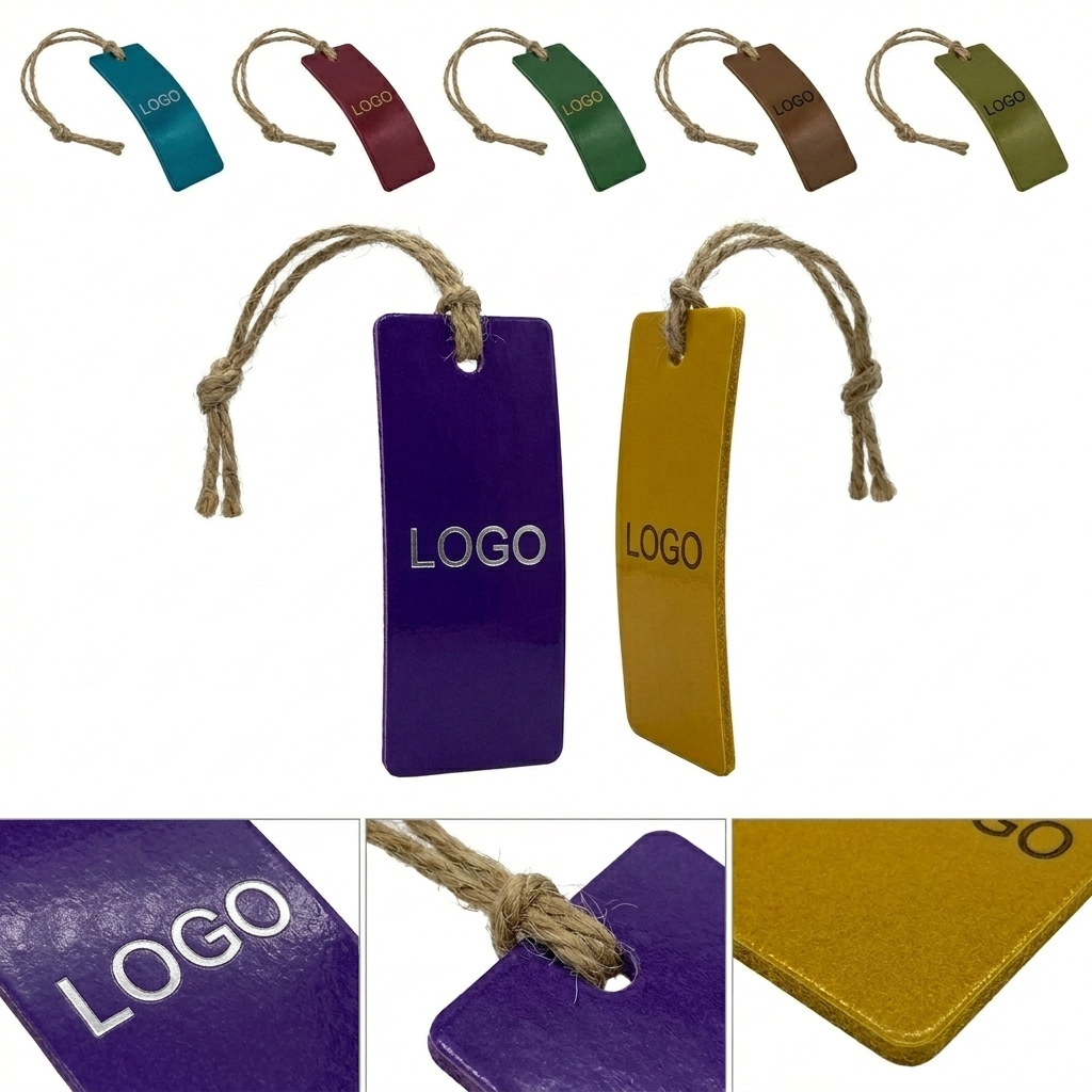 Colorful Jute Tag Keychains with Leather-Look Finish