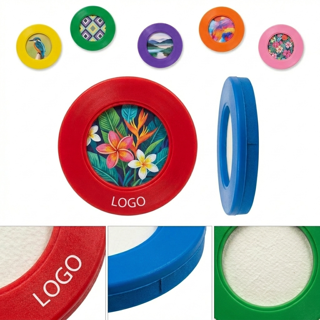 Colorful Plastic Refrigerator Magnets - Decorative Disc Set