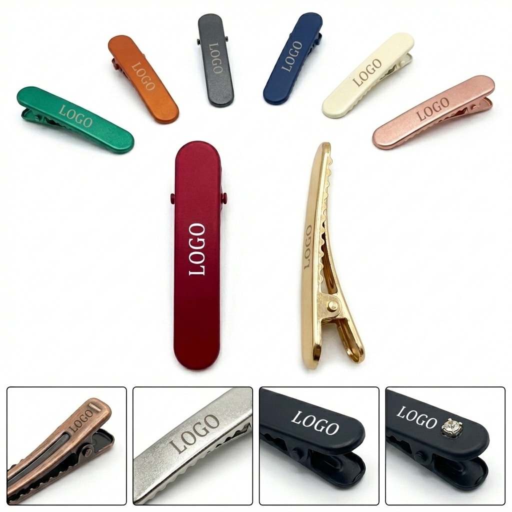 Metallic Snap Hair Clips for All Hair Types, Multi-Color Set