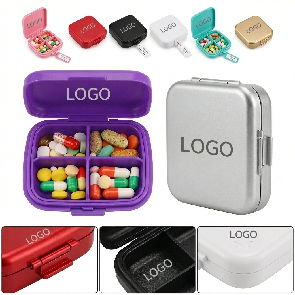 Flip-Top Quad Compartment Daily Pill Organizer