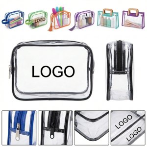Transparent PVC Cosmetic Organizer Tote Bag for Beauty Essentials
