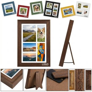 Handcrafted Multi-Opening Wooden Puzzle Photo Frame with Stand