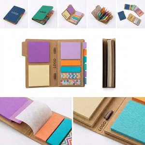 Premium Colored Kraft Sticky Memo Pads, Self-Adhesive & Residue-Free